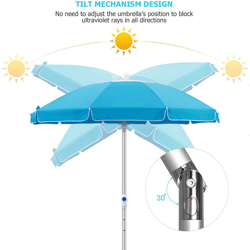 Sky Blue UV Protection Beach Parasol kallistus BU1960-2