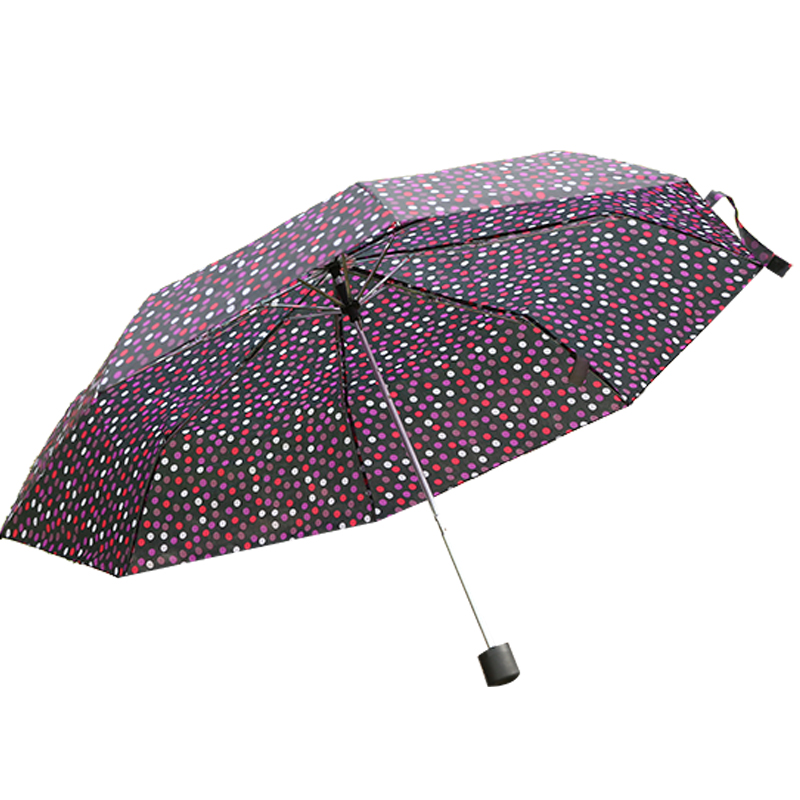 170T Nylon Fashion Polka Dot Mini 3 -kertainen sateenvarjo Ru1902